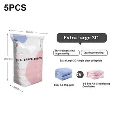Large Capacity Vacuum Storage Bags No Pump Space Saver Compression Bags for Clot