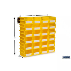 17 In. H X 16.5 In. W X 5.375 In. D Yellow Plastic 24-Cube Organizer
