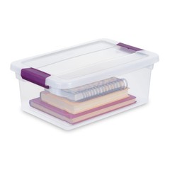 Sterilite 15 Qt. Plastic Stackable Storage Container with Lid, Clear (12 Pack)