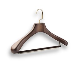 Professional Suit Hanger Solid Oak Wood 3 Inch Wide Shoulders | Heavy Duty