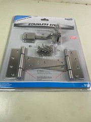 National Hardware Stainless Steel Gate Hardware Kit N343-434 Gate Latch T Hinges