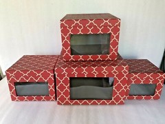 Container Store 4 box Set China Dishes STORAGE Windows & Hinged Lids – Nesting