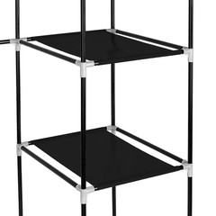 68.9 In. H X 59 In. W X 17.7 In. D Black Non-Woven Fabric Wardrobe Portable Clos