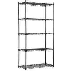 3/4/5 Tier Wire Storage Shelf Rack Unit Heavy Duty Shelving Rack Unit Black