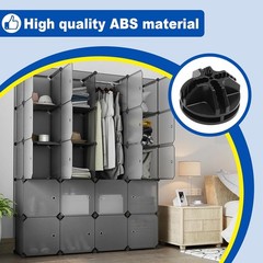 32pcs Durable Black Cube Connectors for Modular Closet and Storage Solutions