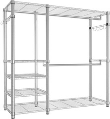Heavy Duty Clothing Rack Loads 450 LBS, Garment Racks with Adjustable Shelves fo
