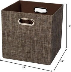 Heavy-duty fabric drawers, 11 x 11 inches, set of 4, brown