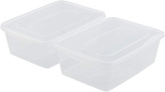 Clear 16 Quart Storage Bins with Lids – 2 Pack Plastic Latch Containers