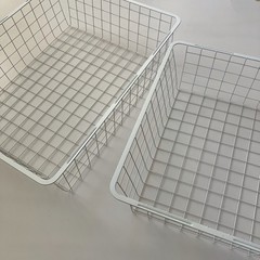 SET OF 2 Ikea JONAXEL Wire basket, white, 19 5/8×20 1/8×5 7/8 ” Sock Crate