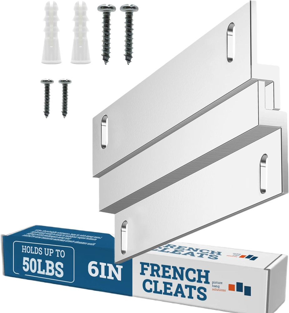 PHS French Cleat Hanger Kit 6In Heavy Duty Z Clips Supports 50Lb