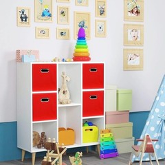 Versatile Foldable Red Storage Bins – 11x11x11 Inches for Home Organization