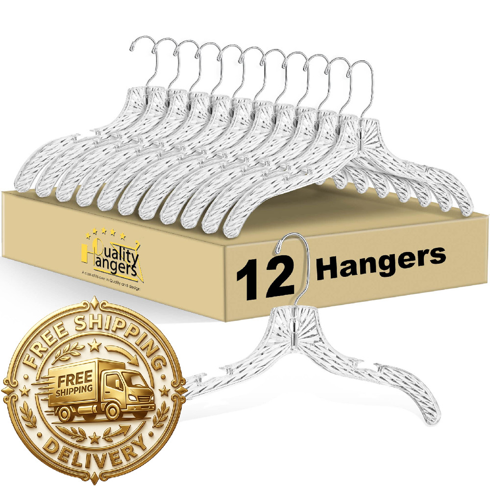 Quality Hangers Quality Clear Plastic Hangers 12 – Cut Heavy Duty