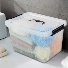 12 Quart Latching Storage Bin with Handle – Durable Plastic Organizer Box