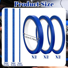 Vinyl Masking Tape for Automotive Car Paint (1/8 Inch, 1/4 Inch，3/8 Inch)