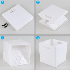 Collapsible 4-Pack White Storage Cube Bins for Organizing Toys and More
