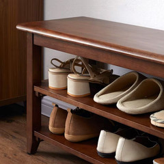16.5 In. H 12-Pair Brown Wood Shoe Rack
