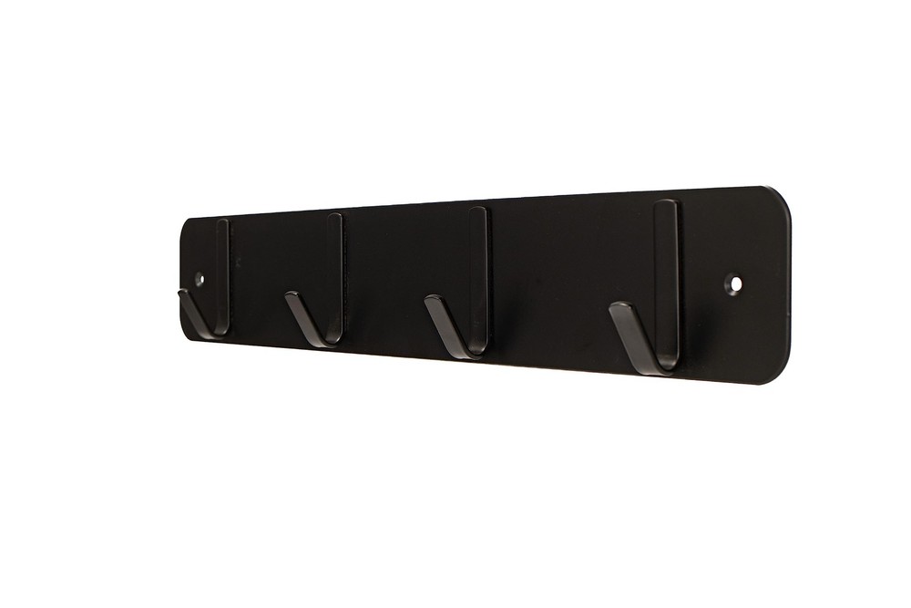 Traditional Wall Mounted Hook Rack with 4 Hooks, Matte Black Finish, for Entr…