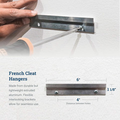 PHS French Cleat Hanger Kit 6In Heavy Duty Z Clips Supports 50Lb