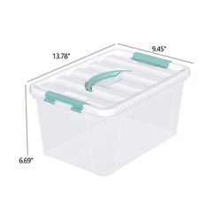 Anbers 4/6/8-Packs Stackable Latching Box W/ Lid, Plastic Storage Bins, 14-Quart