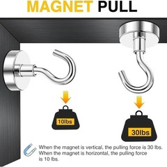 10 Pack Dia Strong Magnetic Hook Hanger N52 Neodymium Clamping Magnet Hooks USA