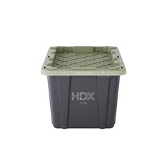27 gal. Tough Storage Tote in Black and Army Green