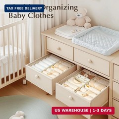 DIMJ Drawer Organizers Clothes, Dresser Organizer Bins for Baby Clothes,Underwea