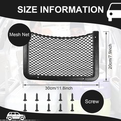Frienda 2 Pcs Car Storage Net Bag, ABS Plastic Framed Mesh Net Holder, Phone & C