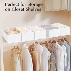 Drawer Organizers – Set of 4 Fabric Closet Organizers and Storage, Drawer Div…