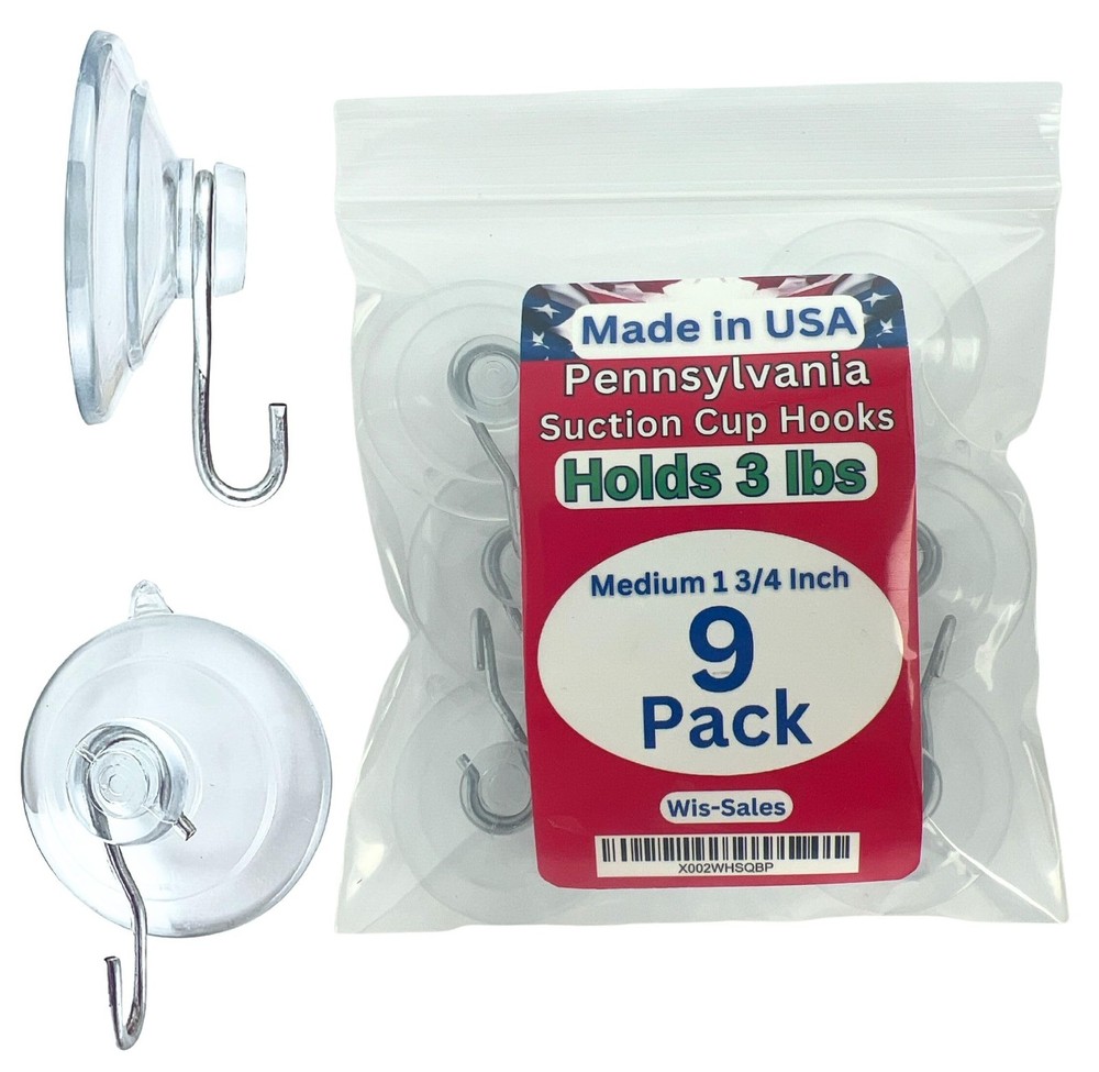 Wis-Sales 9-Pack Medium 1 3/4 inch 1 inch, Transparent