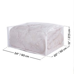 NUYKOUY Clear Vinyl Storage Bags with Zipper 24x20x11 Inches, 3Pack.
