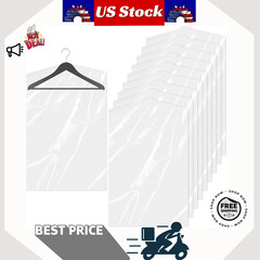 MIDELONG 10 Pack 24 x 36 Clear Plastic Clothes Covers Garment Bags Dust Proof