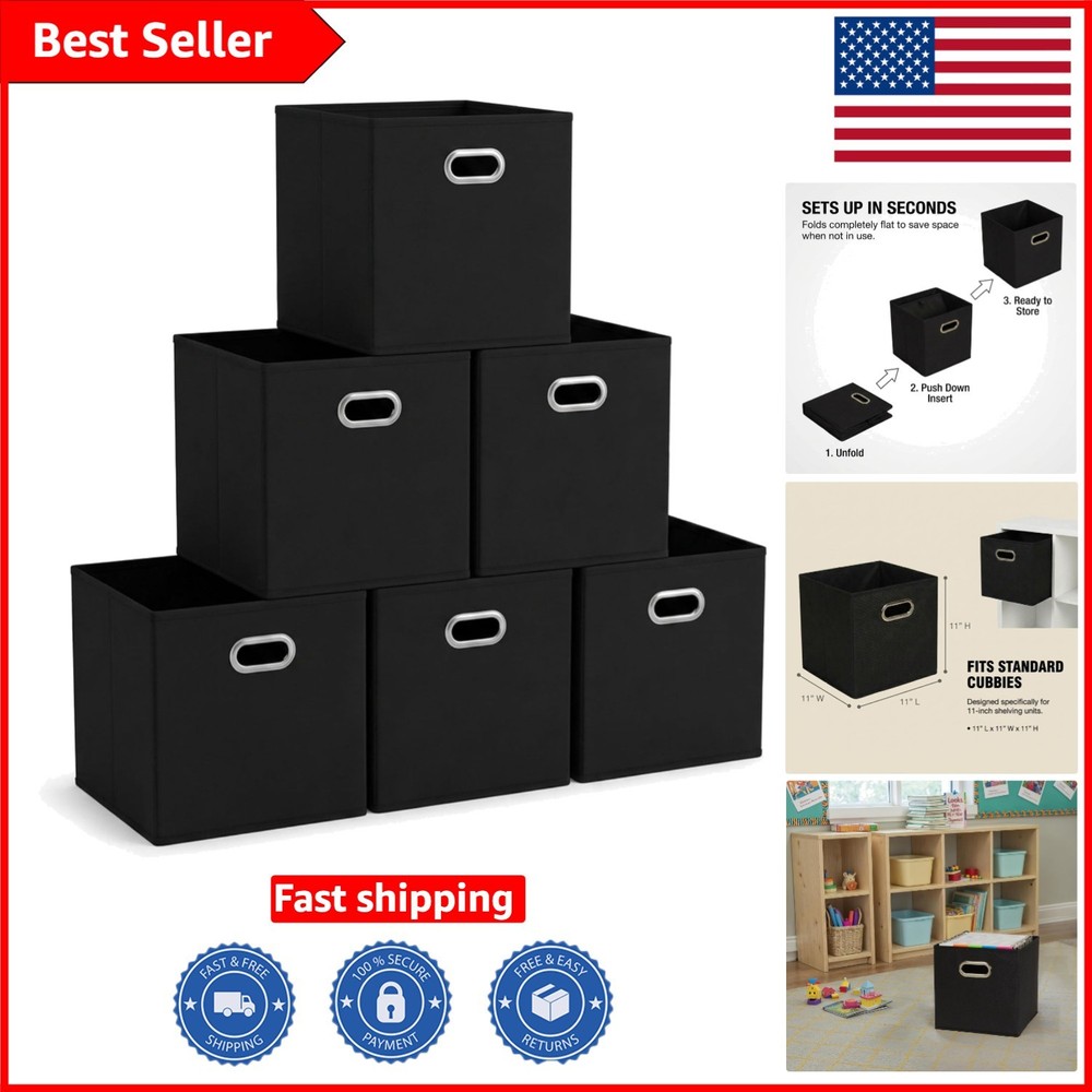Compact 11×11 Stackable Fabric Storage Bins Set – Stylish Home Organization