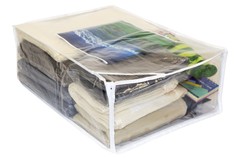 Clear Vinyl Zippered Comforter Storage Bags 13″ x 19.5″ x 6.5″, 5-Pack