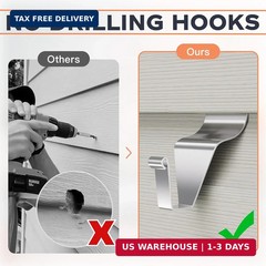 Cozcty Vinyl Siding Hooks, (8 Pack) No Drilling Siding Clips for Hanging Outdoor