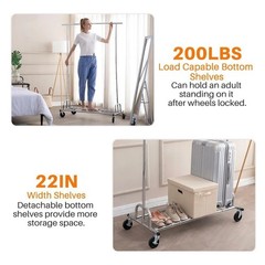 HOKEEPER Clothing Garment Rack Capacity 525LBS Clothing Racks on Wheels Rolling
