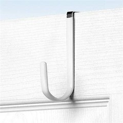 SPECTRUM White Vinyl Coated Over The door Metal Single Hook