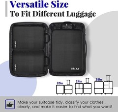6-Piece Travel Compression Packing Cubes Set Luggage Organizer Bags for Carry-On