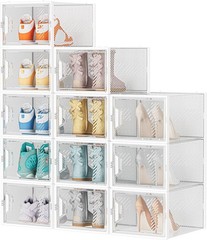 Shoe Storage 12 Pack X-Large Shoe Organizer Closet Shoe Boxes Clear Plastic