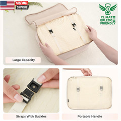 8 Set Packing Cubes Luggage Packing Organizers for Travel Accessories-Cream