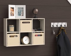 ClosetMaid 5430 Mini 6-Cube Desktop or Wall Mount Organizer, Bleached Walnut