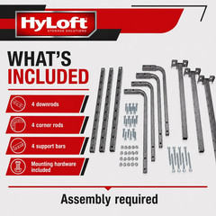 Hyloft Adjustable Garage Ceiling Mount Storage Rack Kit, Ceiling Shelving Mounts