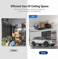 4×8 Overhead Garage Storage Rack, Adjustable Organization System, Heavy-Duty …
