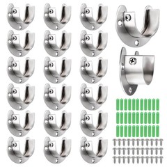 20 Pack Closet Pole Sockets Stainless Steel 1-1/4 Inch Metal Closet Rod Holde…