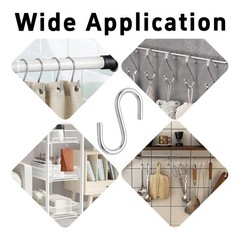 32 PCS 1.5 Inch Silver S Hooks Metal Hanging Hooks Kitchen Storage Tool