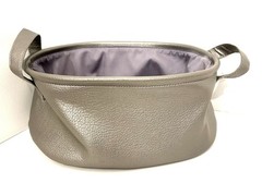 Decorative Faux Leather Basket Catchall Organizer Grey – 6x13x10.5”