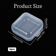 6 PCS Mini Clear Plastic Jewelry Box, Earplug 1.34 × × 0.7 inches,