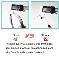 Picture Hanging Wire 100 Feet Silver Braided Steel Supports Up to 30lbs for F…