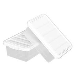 14 Quart Clear Plastic Storage Bin Stackable Latching Box Organizer Lid 2 PCS