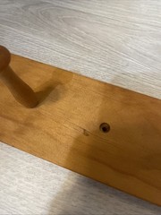 36” Solid Wood Shaker Peg Rail Coat Rack 6 Peg Kitchen Mug Display Oiled Finish