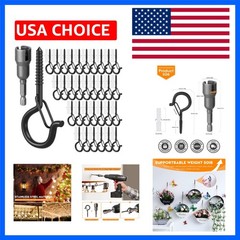 32Pcs Q-Hanger Hooks with Safety Buckle, Windproof Screw Hooks for Hanging Ou…